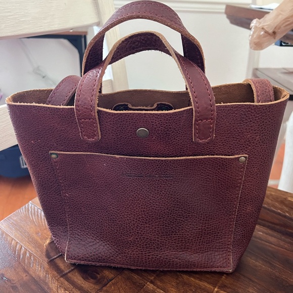 Portland Leather Handbags - Portland Leather MINI CROSSBODY TOTE Cinnamon Bear